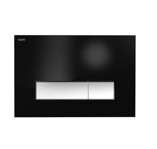 MEPA Betätigungsplatte Orbit 2-Mengen (Drückergarnitur, Drückerplatte WC schwarz matt, Betätigung vorne + Oben) 421866, Mehrfarbig von MEPA