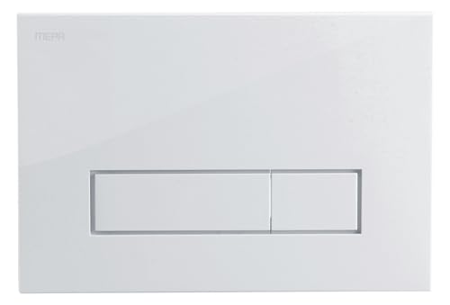MEPA WC-Betätigungsplatte MEPA Orbit 2-M R11 (Weiß, LxBxH 217x174x21 mm, aus Kunststoff, Betätigung von vorne, 2-Mengen-Spültechnik, mechanisch für Sanicontrol UP-Spülkästen Typ R11) 421710 von MEPA