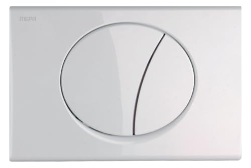 MEPA WC-Betätigungsplatte MEPA Sun 2-M R11 (Weiß, 245x165x13 mm, aus Kunststoff, Betätigung von vorne, 2-Mengen-Spültechnik, mechanisch für Sanicontrol UP-Spülkästen Typ R11 Looping-Technik) 421600 von MEPA