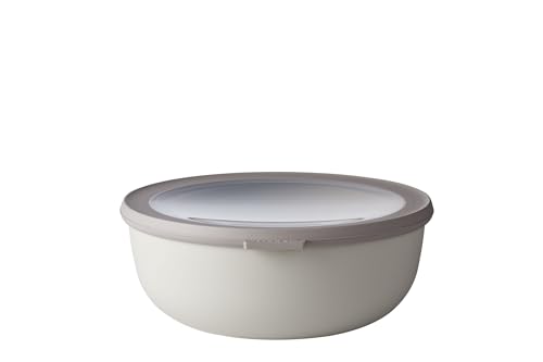 Mepal - Multi Bowl Cirqula Round - Vorratsdose mit Deckel - Geeignet als Luftdichte Aufbewahrungsbox für den Kühlschrank, Mikrowellengeschirr & als Frischhaltedosen - 2250 ml - Nordic White von Mepal