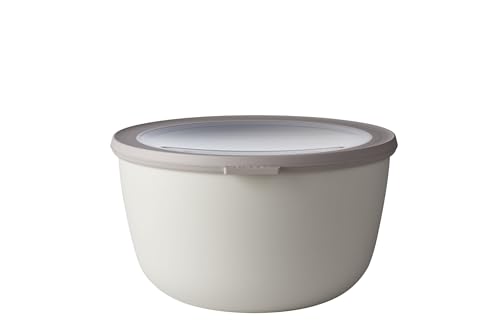 Mepal - Multi Bowl Cirqula Round - Vorratsdose mit Deckel - Geeignet als Luftdichte Aufbewahrungsbox für den Kühlschrank, Mikrowellengeschirr & als Frischhaltedosen - 3000 ml - Nordic White von Mepal