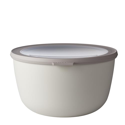 Mepal - Multi Bowl Cirqula Round - Vorratsdose mit Deckel - Geeignet als Luftdichte Aufbewahrungsbox für den Kühlschrank, Mikrowellengeschirr & als Frischhaltedosen - 3000 ml - Nordic White von Mepal