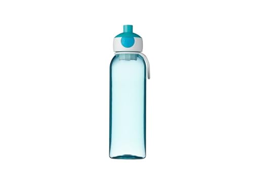 Mepal - Wasserflasche Pop-Up Campus - Auslaufsichere Trinkflasche für Schule & Unterwegs - Transparente Trinkbecher - BPA-frei & Spülmaschinenfest - 500 ml - Turquoise von Mepal
