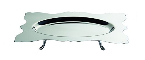 MEPRA 47 x 34 cm, Edelstahl, Dolce Vita, rechteckiges Tablett mit Fuß, Oval, Silber von MEPRA