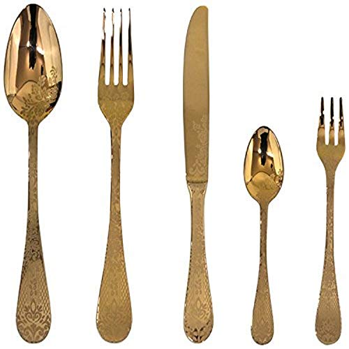 Mepra 1098CB22030D Bronzo Kuchenbesteck-Set, 30-teilig, poliertes Kupfer, spülmaschinenfestes Besteck von MEPRA