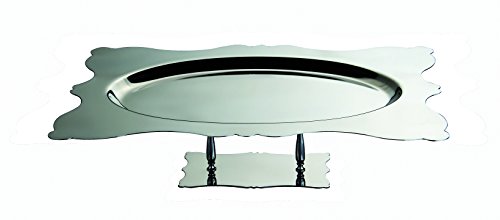 Mepra 47 cm Edelstahl Dolce Vita, rechteckiges Tablett mit Fuß, Oval, Silber von MEPRA