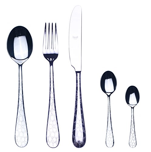 Mepra Coccodrillo Moka Besteck Servierset, 30 Stück, Silber Mepra Coccodrillo Moka Besteck Servierset, 30 Stück, Silber von MEPRA