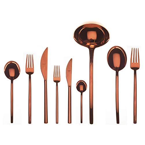 Mepra SPA 109022075 Besteckgarnitur, Design Due Bronzo, 75-teilig von MEPRA