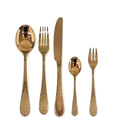 Mepra Tigre Bronzo Besteck-Set, metallisch, titanbeschichtet, spülmaschinenfest, 30-teilig von MEPRA