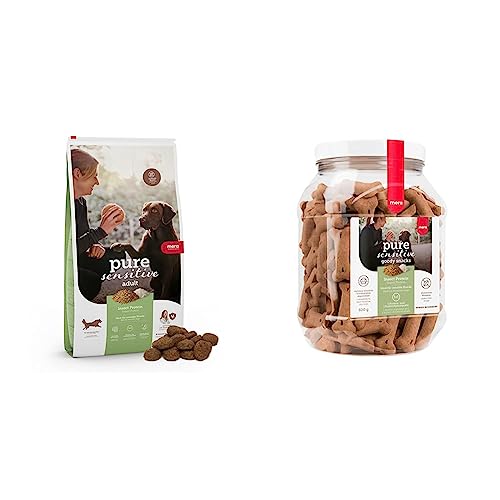 MERA Pure Sensitive Hundefutter & Pure Sensitive Goody Snack Insect, gesunde Leckerlis für Sensible Hunde, Hundeleckerli aus Insekten-Protein und Reis, Hundesnack glutenfrei zum Training (600 g) von MERA