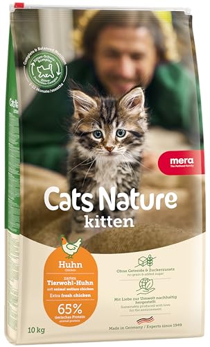 MERA Cats Nature Huhn Premium Kitten Trockenfutter für Katzen 10kg | Getreidefrei & zuckerfrei | Katzenfutter Trocken mit hohen Fleischanteil & Colostrum | Dry Cat Food MERA Cats Nature Huhn Premium Kitten Trockenfutter für Katzen 10kg | Getreidefrei & zuckerfrei | Katzenfutter Trocken mit hohen Fleischanteil & Colostrum | Dry Cat Food von MERA