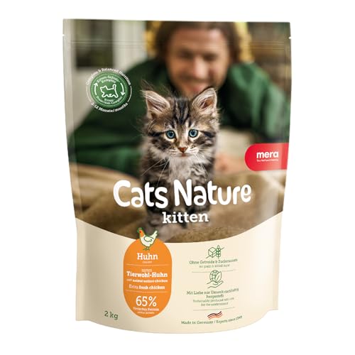 MERA Cats Nature Huhn Premium Kitten Trockenfutter für Katzen 400g | Getreidefrei & zuckerfrei | Katzenfutter Trocken mit hohen Fleischanteil & Colostrum | Dry Cat Food von MERA