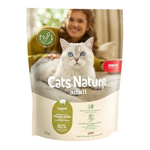 MERA Cats Nature Lamm Premium Katzenfutter Trocken 2kg | Getreidefrei & zuckerfrei | Adult Katzen Trockenfutter hoher Fleischanteil | Dry Cat Food von MERA