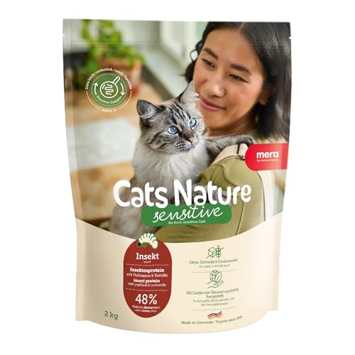 MERA Cats Nature Sensitive Insekt Katzenfutter Trocken 400g | Mono-Protein, getreidefrei & zuckerfrei | Katzen Trockenfutter hoher Fleischanteil & leicht verdaulich von MERA