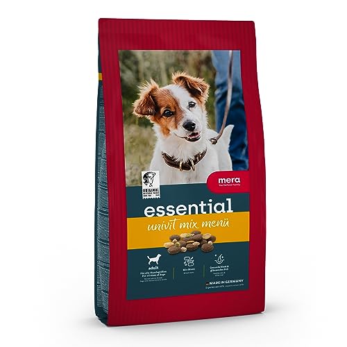 MERA essential Univit, Hundefutter trocken für alle Hunderassen, Trockenfutter mit Geflügel, gesundes Hunde Futter mit Omega-3 und Omega-6 für Haut und Fell, Mix Menü (12,5 kg) von MERA