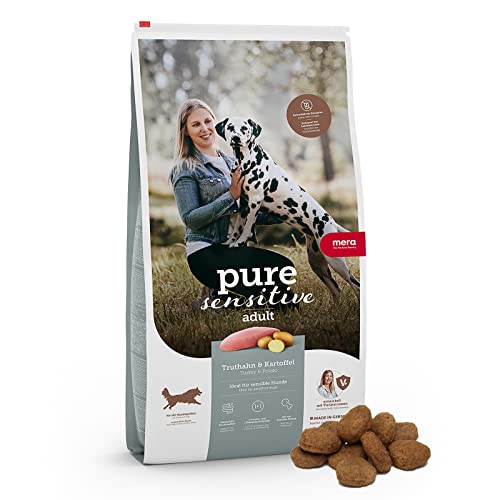 MERA pure sensitive Fresh Meat Truthahn & Kartoffeln, Hundefutter trocken mit viel frischem Fleisch, gesundes Trockenfutter getreidefrei für ausgewachsene Hunde (4 kg) von MERA