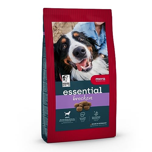 MERA Essential Brocken Trockenfutter für ausgewachsene normal aktive Hunde, mit Omega-3 und Omega-6 für Haut und Fell, 4x2kg von MERA