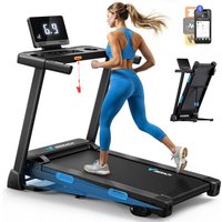 Merach - Klappbares elektrisches Laufband – bis 12 km/h, leiser Motor, LED-Anzeige, app & Tablet-Halter, bis 136 kg von MERACH