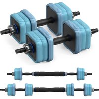 MERACH 3-in-1 verstellbares Hantel-Set – Kurzhantel & Langhantel, quadratische Scheiben (16 kg) von MERACH