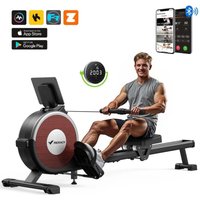 Merach - Klappbares magnetisches Rudergerät – leise, 16 Stufen Widerstand, Bluetooth-App & Tablet-Halter, LCD-Display, bis 158 kg von MERACH