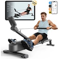 MERACH Magnetisches Rudergerät im Hai-Design – 16 Stufen, LCD & Bluetooth, extra leises Bremssystem, klappbar von MERACH