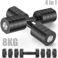 Merach - Verstellbare 4-in-1 Kurzhanteln 2er Set (1–4 kg) – Fitness Dumbbells für Zuhause, schwarz von MERACH
