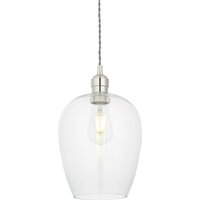 Livorno Einzelpendel-Deckenlampe, glänzend vernickelt, Glas - Merano von MERANO