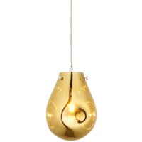 Perugia Einzelpendel-Deckenlampe, goldmetallisches Glas, verchromte Platte - Merano von MERANO