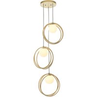 Bergamo 3-Licht-Deckenleuchte Gebürstete Goldfarbe & glänzendes Opalglas - Merano von MERANO