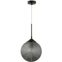Merano Falls 25cm Globe Pendel-Deckenleuchte Rauchgraues Glas Metall schwarz matt LED E27 von MERANO