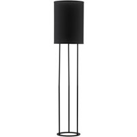 Jersey Stehlampe mit Schirm Schirm aus schwarzem Stoff, led aus schwarzem Aluminium E27 - Merano von MERANO