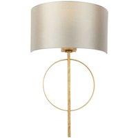 Trento Wandlampe Antik-Blattgold & Nerz-Satin-Stoff - Merano von MERANO