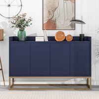 Sideboard mit verstellbaren Einlegeböden und goldenen Metallrahmen, Kommode mit Push-to-Open Funktion, Anrichte, Buffetschrank, Breite: 120cm,Navy von MERAX