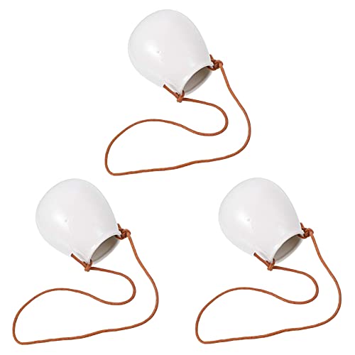 MERAXI 3 Stück Keramik-Pflanzgefäße zum Aufhängen, Porzellan, Wandbehang, Blumentöpfe für Geschenk, Heimdekoration, Garten, drinnen und draußen, weiß von MERAXI