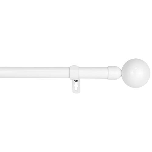 Universal-Gardinenstange aus Schmiedeeisen, ausziehbar, dekorativ, Weiß, 160-310 cm Kugel Universal-Gardinenstange aus Schmiedeeisen, ausziehbar, dekorativ, Weiß, 160-310 cm Kugel von MERCURY TEXTIL