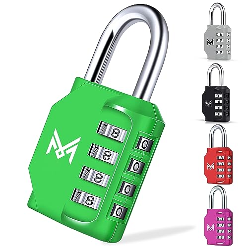 MERCURYAL Kombinationsschloss, Spindschloss, 4-stellige Sicherheitsschlösser, 1/2 Stück, Schwarz, Kofferschloss, Fitnessstudio, Schubladen, Fitnessstudio (1 Stück, grün) von MERCURYAL