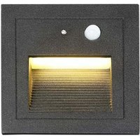 Mereteet - 1 Stück LED-Wandeinbaustrahler 3W Wandleuchte Treppenlicht Lampe Bewegungsmelder Bodeneinbau-Treppenleuchte 2800K Warmweiß von MERETEET