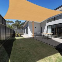 Ineasicer 2 x 3 m rechteckiges Sonnensegel, Sand, wasserdichtes UV-Schutzdach für Gartenterrasse, Außenterrasse, Pool, mit kostenlosem Seil von MERETEET