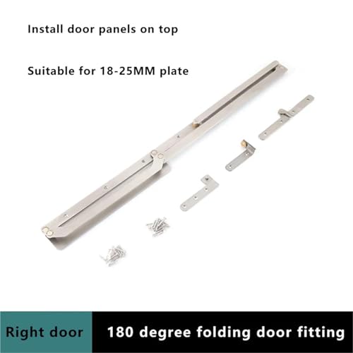 304 Edelstahl 180 Grad Flache Offene Falttür Hardware Holztür Scharniere Multifunktionale Doppel Falttür Anschluss,Schwere Struktur(18MM- Right) von MERHOVO