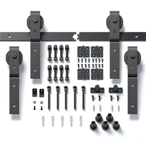 72" Bi-Falt-Schiebetür-Hardware-Kit for 4 Türen, sanft und leise, schwarze Schiene, J-förmige Rolle,Schwere Struktur 72" Bi-Falt-Schiebetür-Hardware-Kit for 4 Türen, sanft und leise, schwarze Schiene, J-förmige Rolle,Schwere Struktur von MERHOVO