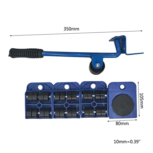 Anhängerstütze, 5 in 1 Möbel Mover Transport Set Mobile Heavy Object Handling Werkzeug Haushalt Mobile Geräte Arbeitersparnis Pry Hand Werkzeugsatz,Korrosionsbeständig(Green Purple) von MERHOVO