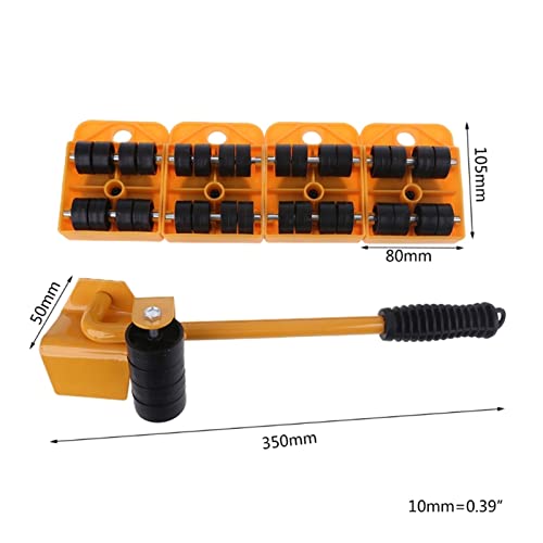 Anhängerstütze, 5 in 1 Möbel Mover Transport Set Mobile Heavy Object Handling Werkzeug Haushalt Mobile Geräte Arbeitersparnis Pry Hand Werkzeugsatz,Korrosionsbeständig(Rood) von MERHOVO