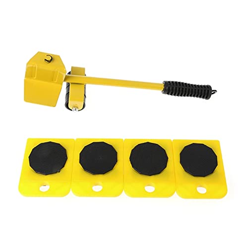 Anhängerstütze, Professionelle Möbel Mover Werkzeug Transportheber Set Heavy Suffs Umzug 4 Räder Rollenstange Haushalt Handwerkzeuge,Korrosionsbeständig(Yellow) von MERHOVO