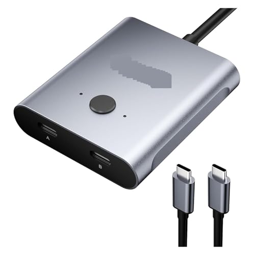 Bidirektionaler USB-C-KVM-Switch 1x2 2x1 Typ-C-Splitter 8K@60Hz 4K@120Hz Video-Switcher PD 100W 10Gbit/s Datenübertragung Nahtlose Umschaltung(Grey) von MERHOVO