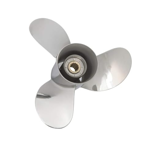 Bootspropeller, 13 x 17 Zoll Edelstahl-Außenbordpropeller, 3-Blatt, passend for Motoren mit 60–115 PS, 15 Keilzähne, OEM-Teilenummer 688-45930-01-98 von MERHOVO