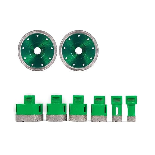 Diamant-Bohrkrone, M14-Gewinde, Keramikfliesen-Lochsägen-Bohrer-Set mit Koffer for Bohren auf Granit, Marmor, Porzellan,Robuste Konstruktion(6 Bits-2 Blades) von MERHOVO
