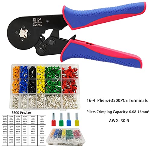 Drahtseilschneider, Crimpzange Kabelschlauch terminal Crimp-Werkzeuge 0.08-16mm² Mini selbsteinstellende elektrische rohrförmige terrules termin box set(16-4 3500 Terminal) von MERHOVO