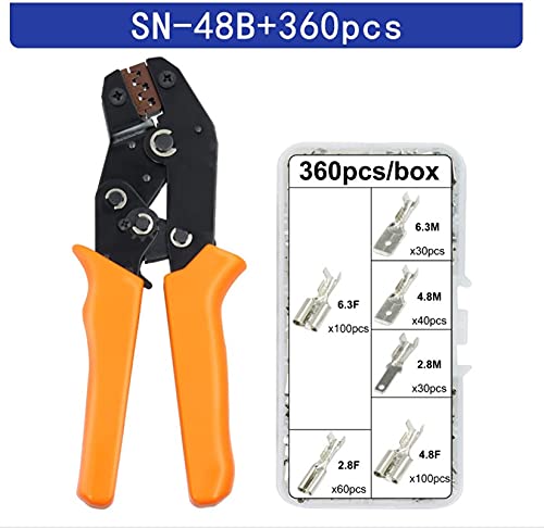 Drahtseilschneider, Draht Crimpzange 0.5-2.5mm2 20-1 3AWG. for Box. TAB 2.8 4.8 6.3 SM2.5 XH2.54 Terminals setzt elektrische Handwerkzeuge(SN-48B 360H) von MERHOVO