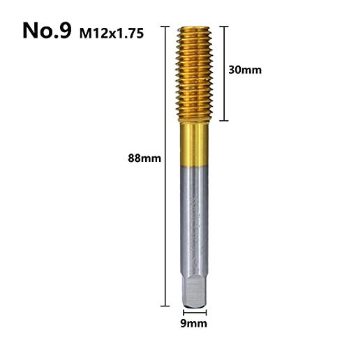 Drahtseilschneider, Extrusionshähne. M2 M3 M4 M5 M6 M8 M10 M12 Zufällige Umformmaschine Steckerhähne Metrische Schraube Gewinde Tap Bohrer Metall-Gewindewerkzeuge(M12x1.75) von MERHOVO