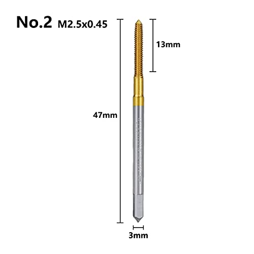 Drahtseilschneider, Extrusionshähne. M2 M3 M4 M5 M6 M8 M10 M12 Zufällige Umformmaschine Steckerhähne Metrische Schraube Gewinde Tap Bohrer Metall-Gewindewerkzeuge(M2.5x0.45) von MERHOVO